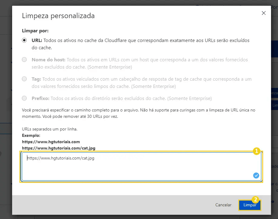 Como limpar o cache da Cloudflare