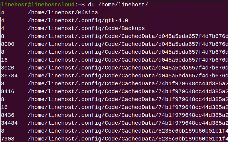 Comando DU - Uso de Disco