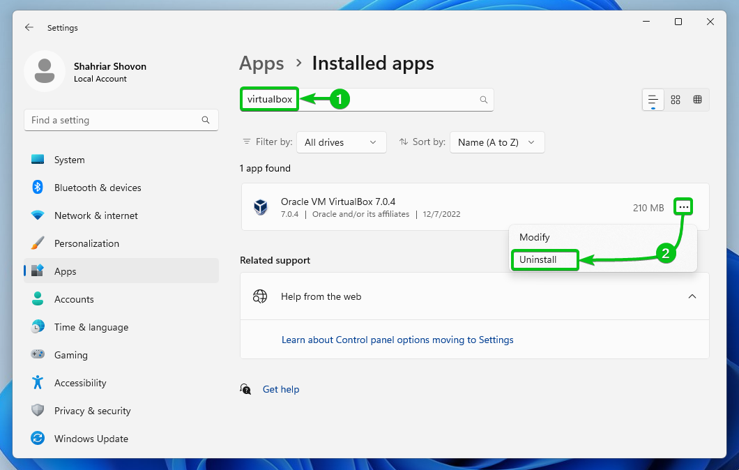 Como desinstalar o VirtualBox 7 - 16