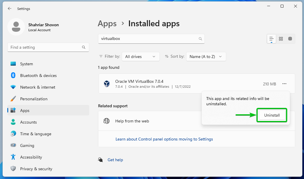 Como desinstalar o VirtualBox 7 - 17