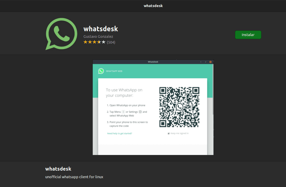 ubuntu software instalar whatsappdesk